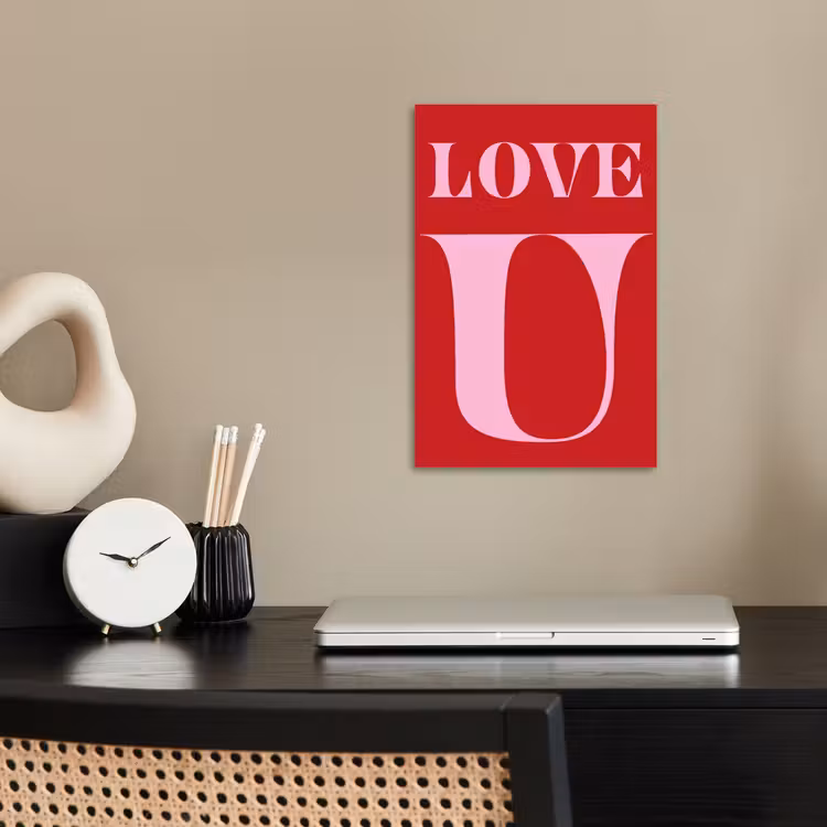 Rood - Love - Valentijn - Roze poster papier klein -sfeer1