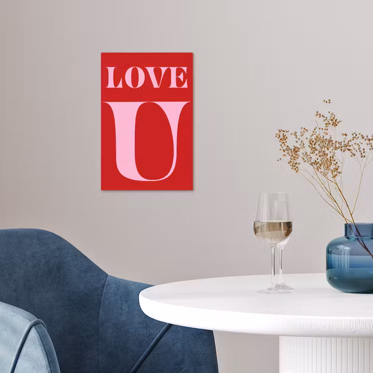 Rood - Love - Valentijn - Roze poster papier klein -sfeer3