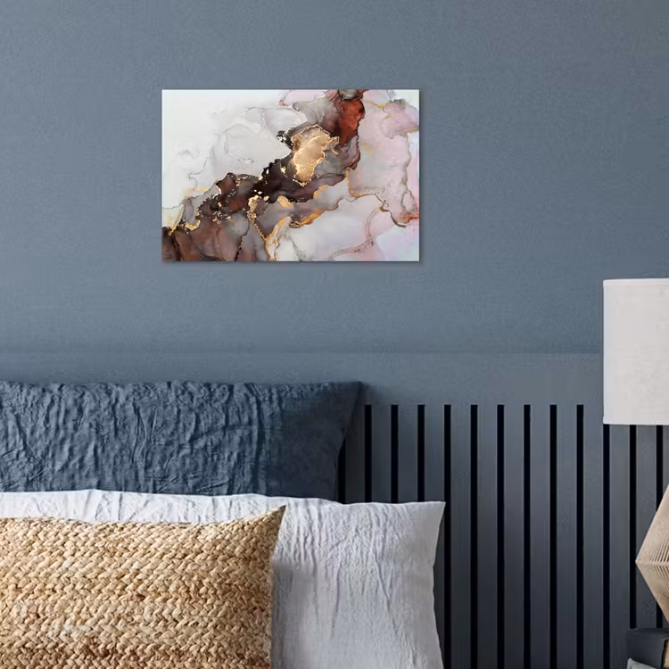 Rood - Marmer - Goud poster papier klein -sfeer2