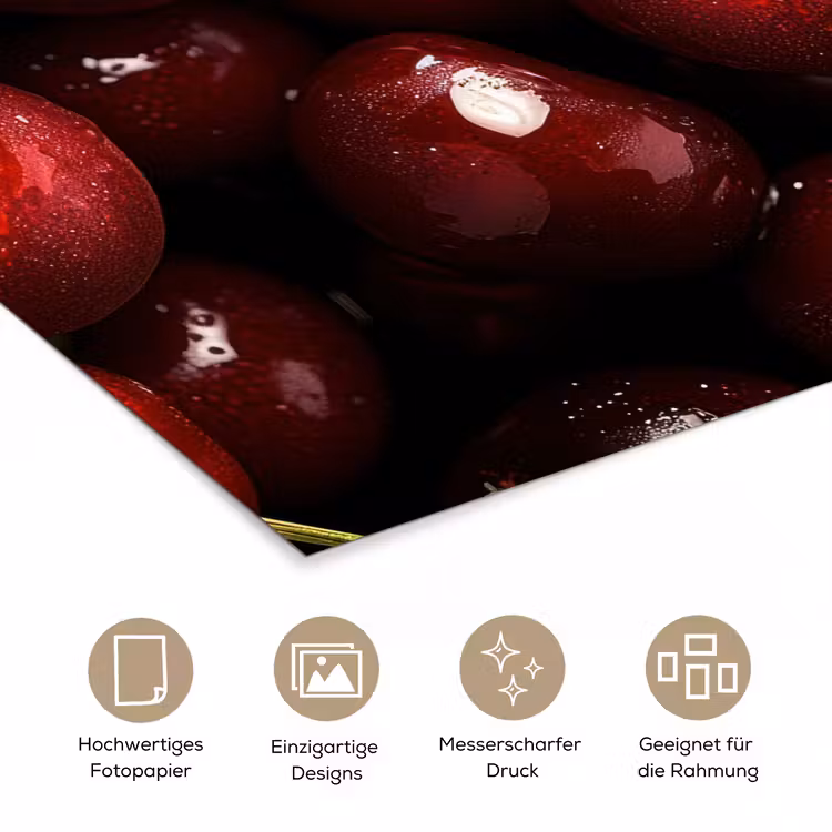 Rood - Fruit - Kersen poster papier klein -tcloseup_DE