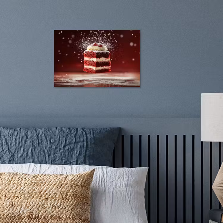 Rode - Velvet - Taart - Eten poster papier klein -sfeer2