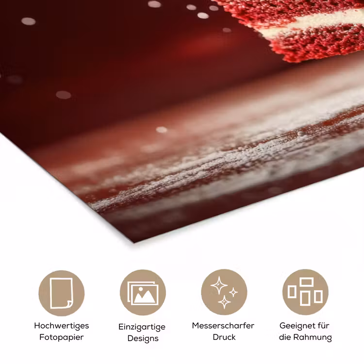 Rode - Velvet - Taart - Eten poster papier klein -tcloseup_DE