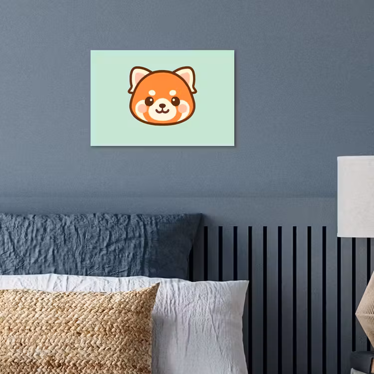 Rode panda - Groen - Cartoon poster papier klein -sfeer2