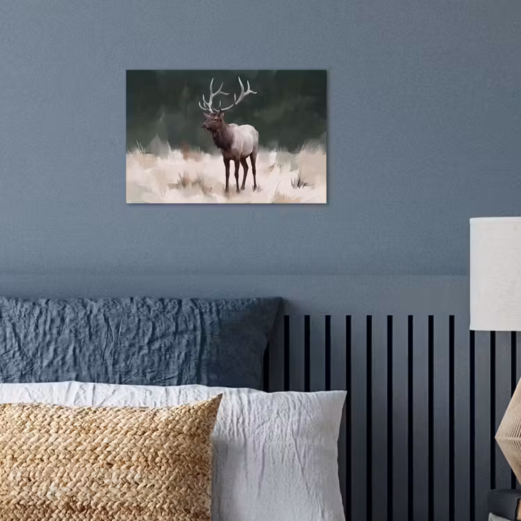 Edelhert - Gewei - Schildering - Rustiek poster papier klein -sfeer2