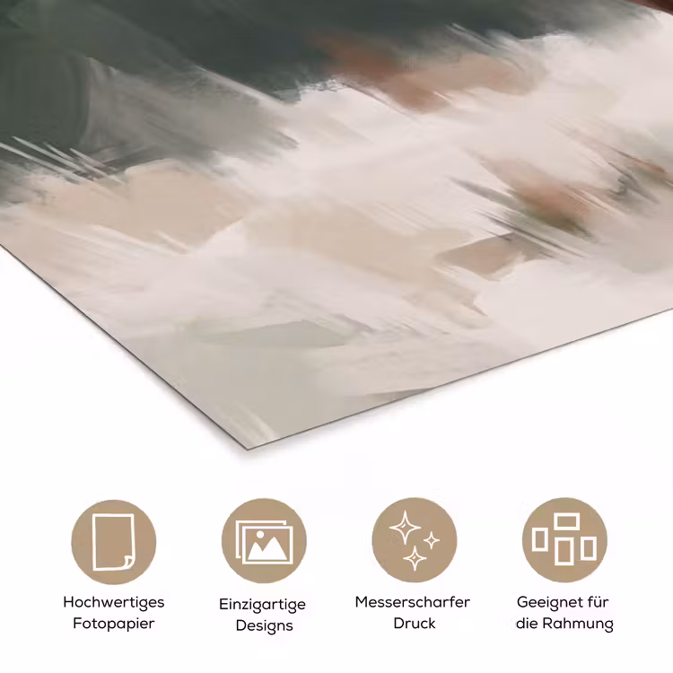 Edelhert - Gewei - Schildering - Rustiek poster papier klein -tcloseup_DE