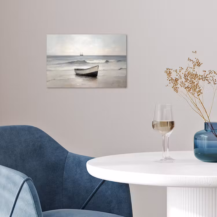 Roeiboot - Zee - Horizon poster papier klein -sfeer3