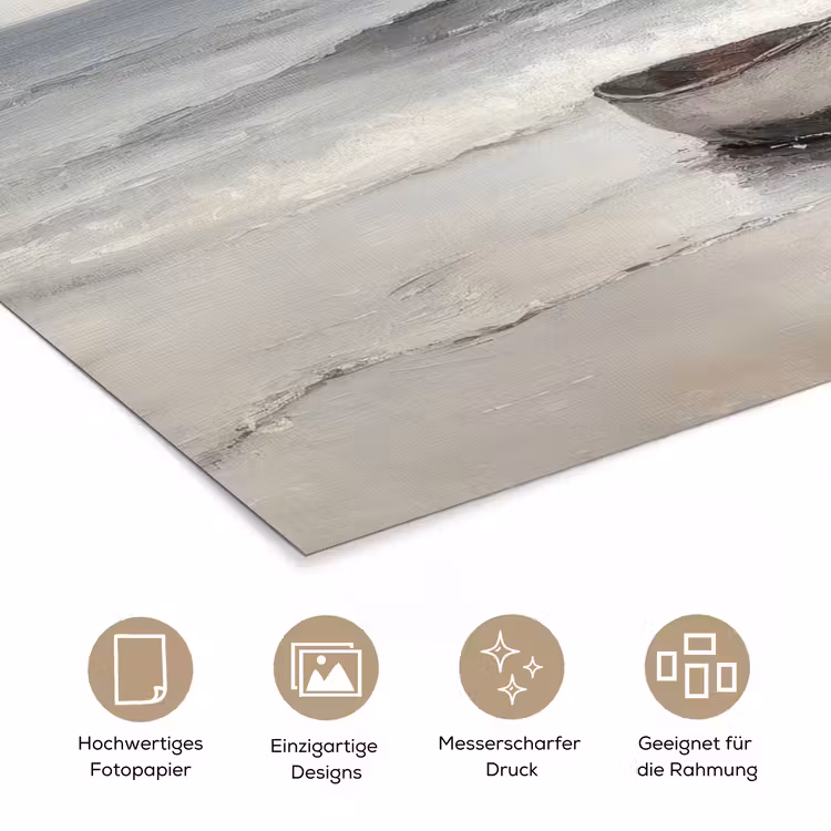 Roeiboot - Zee - Horizon poster papier klein -tcloseup_DE