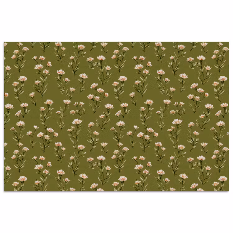 Landelijk - Bloemen - Groen poster papier klein 62 -3d