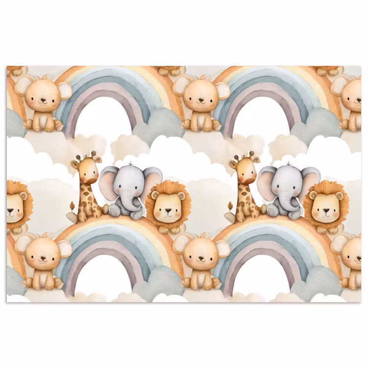 Safari - Regenboog - Kleurrijk poster papier klein 62 -3d