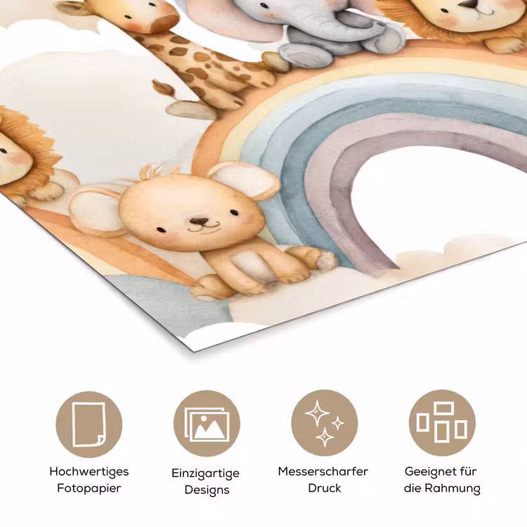 Safari - Regenboog - Kleurrijk poster papier klein 62 -tcloseup_DE