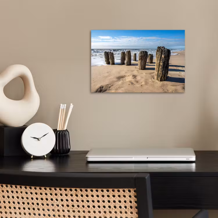 Zand - Strand - Paal - Water - Zomer poster papier klein -sfeer1