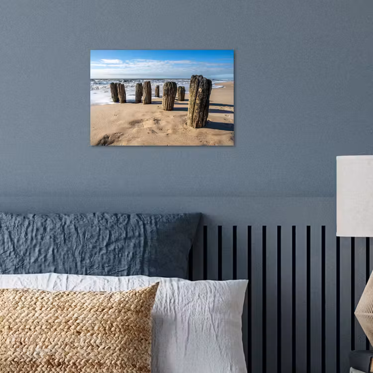 Zand - Strand - Paal - Water - Zomer poster papier klein -sfeer2