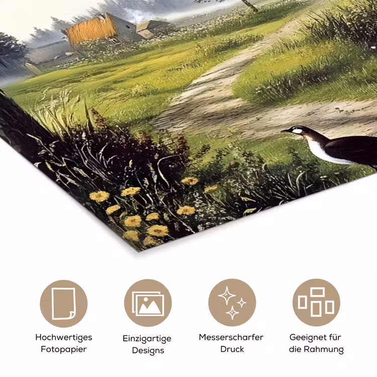 Zandpad - Groen landschap - Water poster papier klein -tcloseup_DE