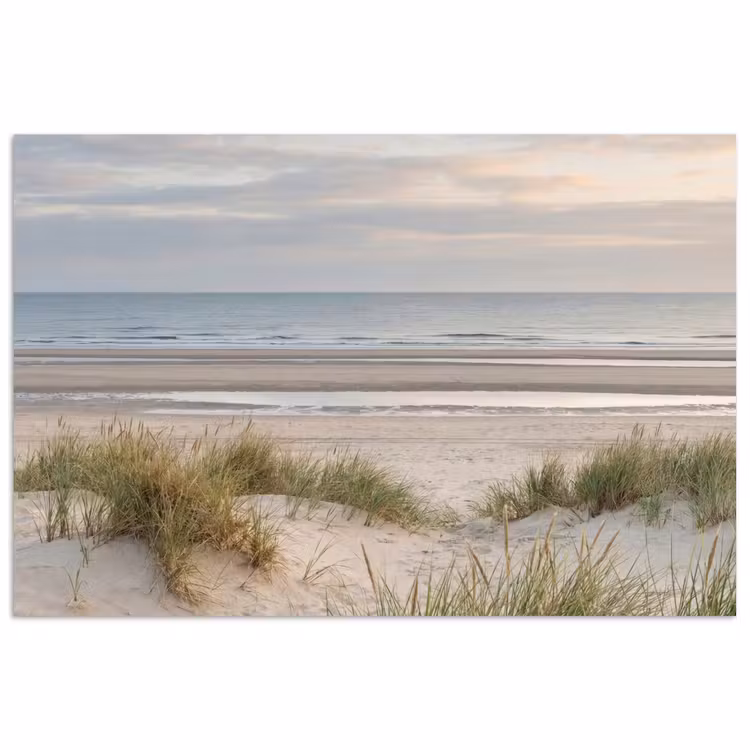 Zandstrand - Bewolkt - Duinen poster papier klein -3d