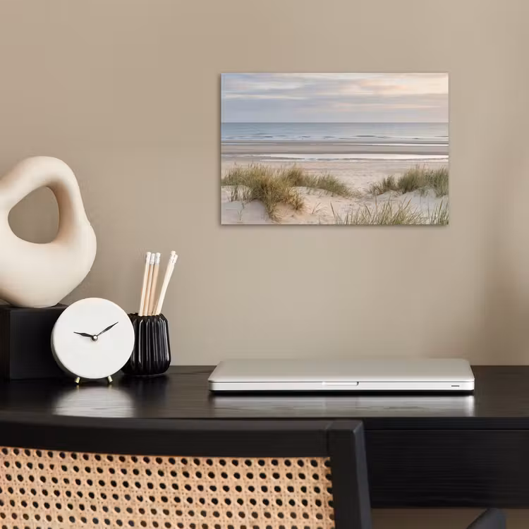 Zandstrand - Bewolkt - Duinen poster papier klein -sfeer1