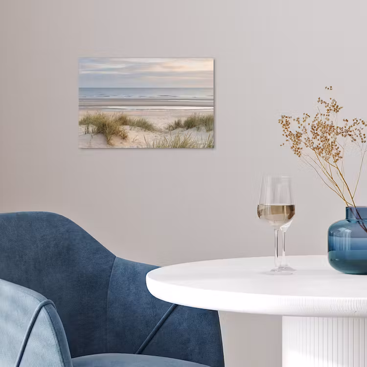 Zandstrand - Bewolkt - Duinen poster papier klein -sfeer3