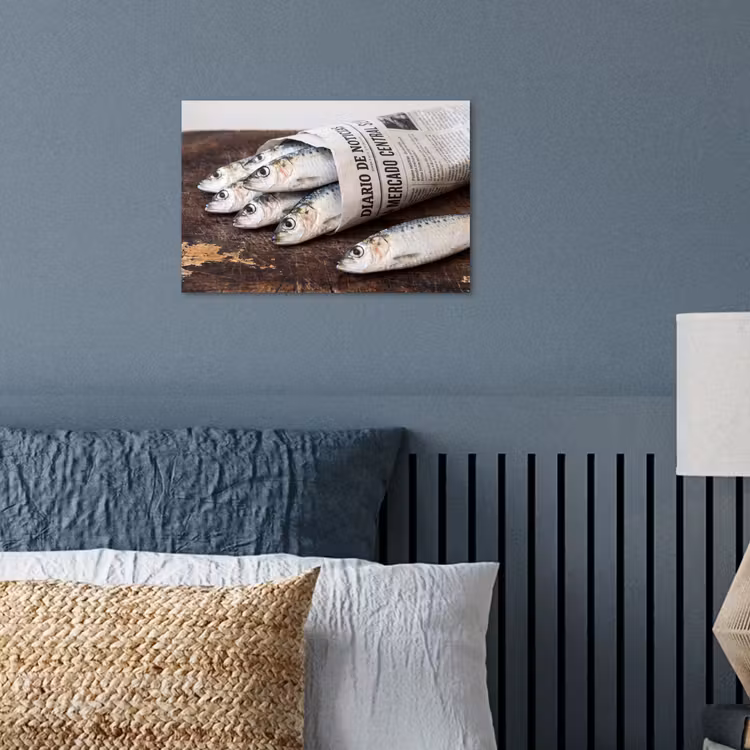 Poster - Sardine – Zeitung – Schneidebrett - Sardientje - krant - snijplank poster papier klein