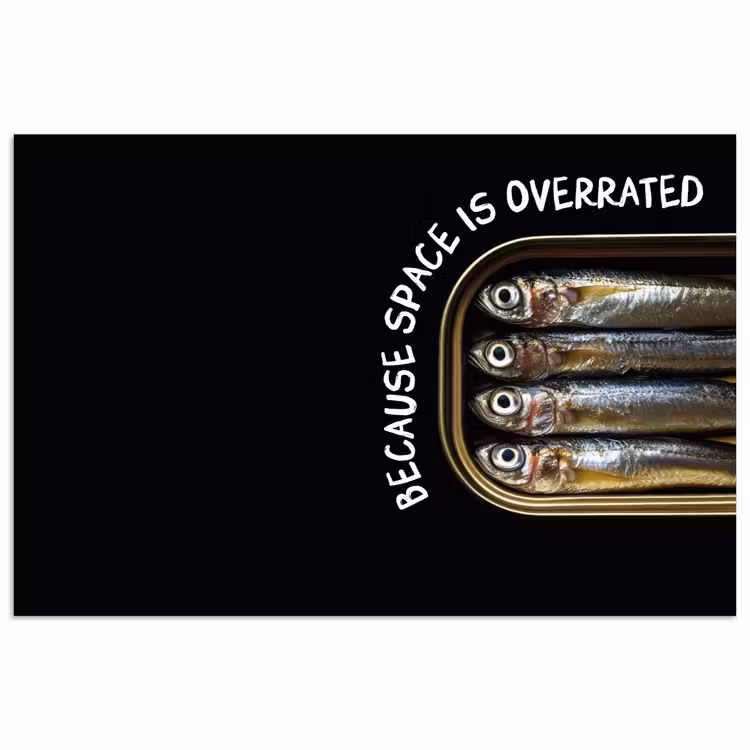 Sardines - Tekst - Vis - Blik poster papier klein -3d