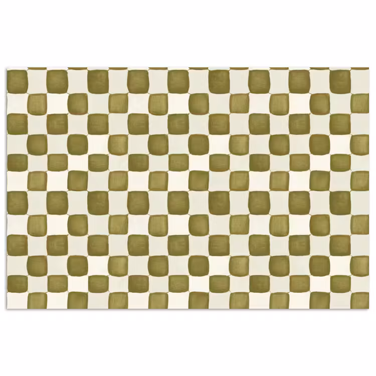 Schaak - Patroon - Groen poster papier klein 62 -3d