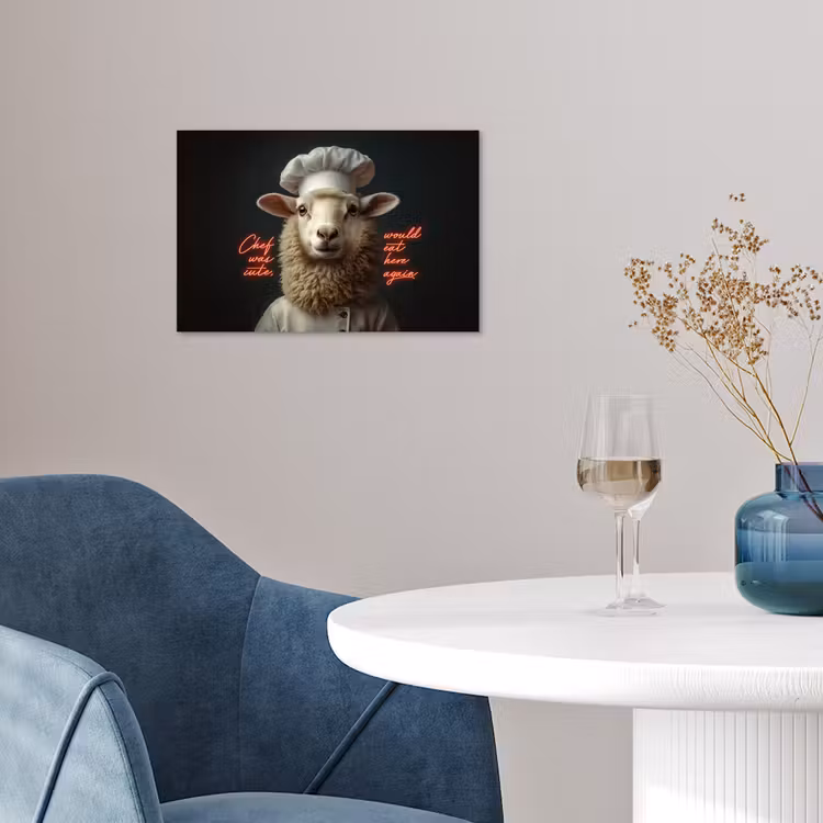 Schaap - Kokskleding - Neon - Quote poster papier klein -sfeer3
