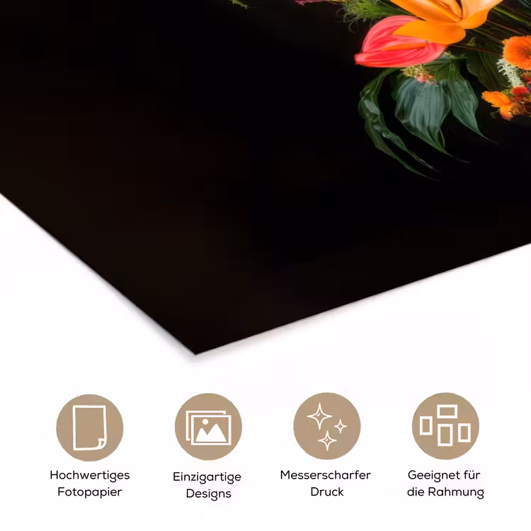 Schaal - Boeket - Bloemen poster papier klein -tcloseup_DE