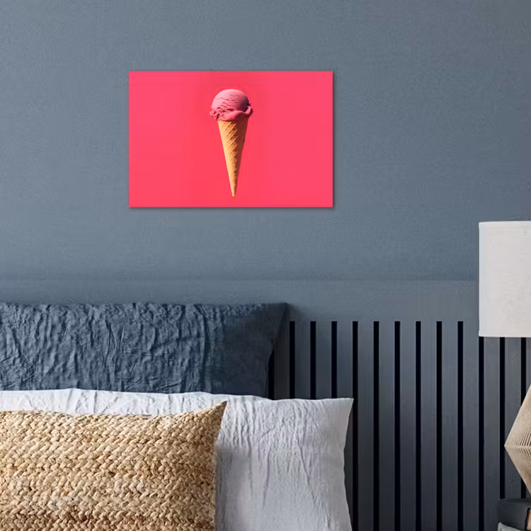 Schepijs - Roze - Hoorntje poster papier klein -sfeer2