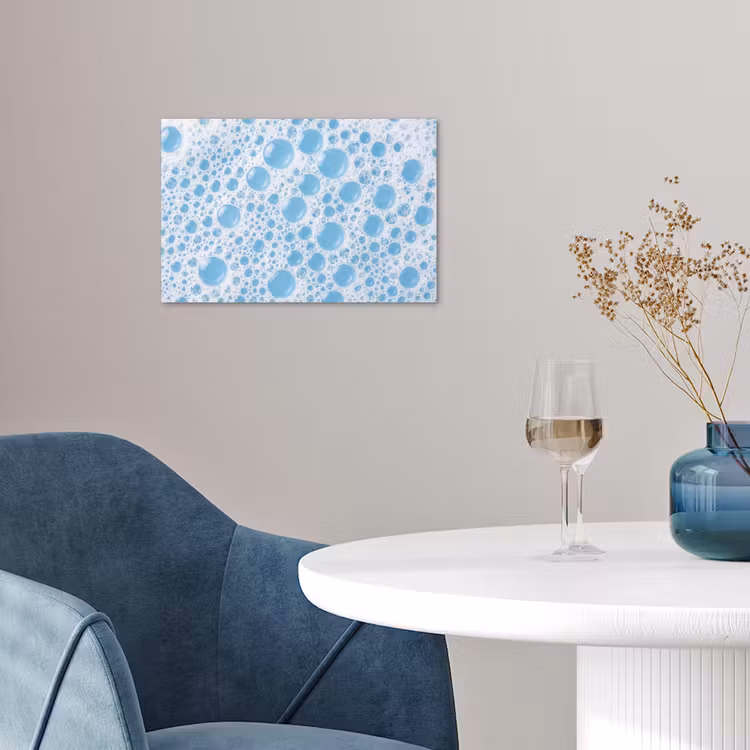 Schuim - Bubbels - Blauw poster papier klein -sfeer3