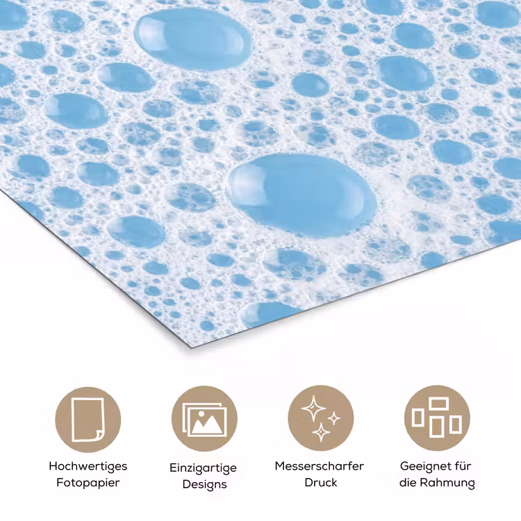Schuim - Bubbels - Blauw poster papier klein -tcloseup_DE