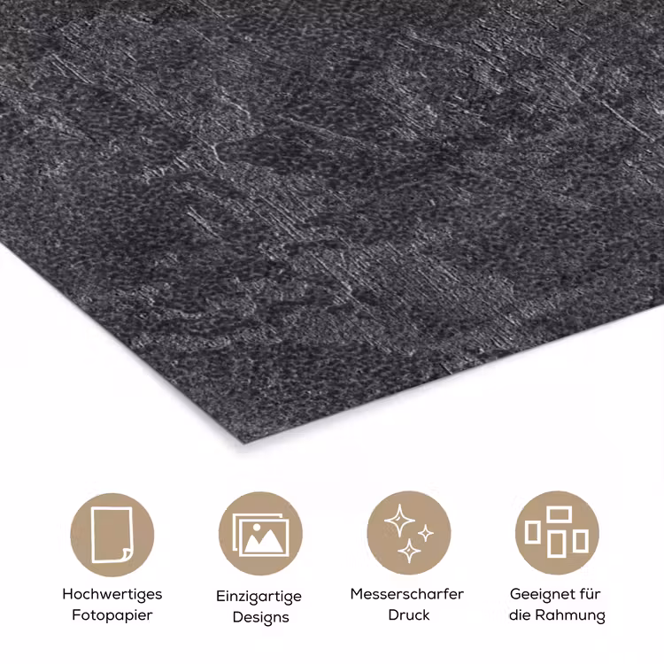 Leisteen - Beton - Natuursteen - Grijs - Industrieel poster papier klein -tcloseup_DE