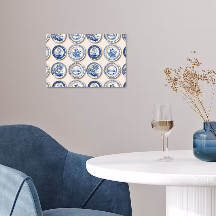 Borden - Bomen - Planten - Blauw poster papier klein 62 -sfeer3