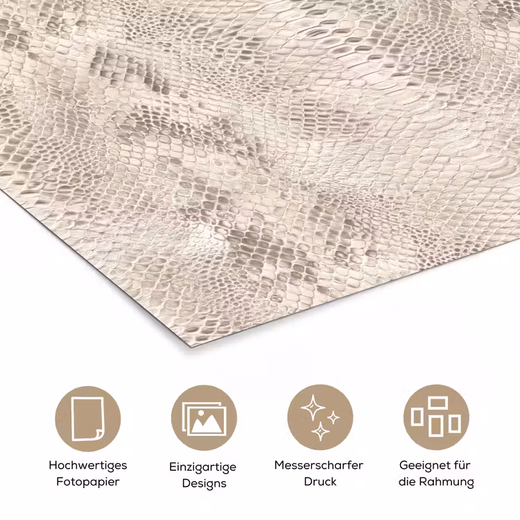 Slang - Patroon - Beige poster papier klein 62 -tcloseup_DE