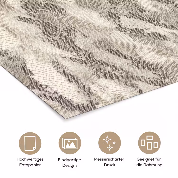 Slang - Patroon - Taupe poster papier klein 62 -tcloseup_DE