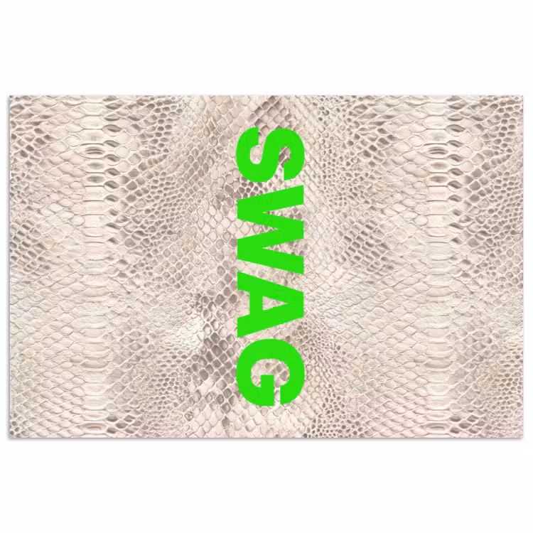 Slangenprint - SWAG - Neon - Groen poster papier klein -3d