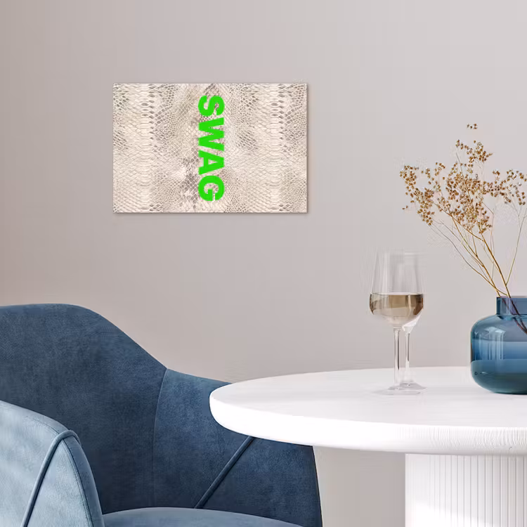 Slangenprint - SWAG - Neon - Groen poster papier klein -sfeer3