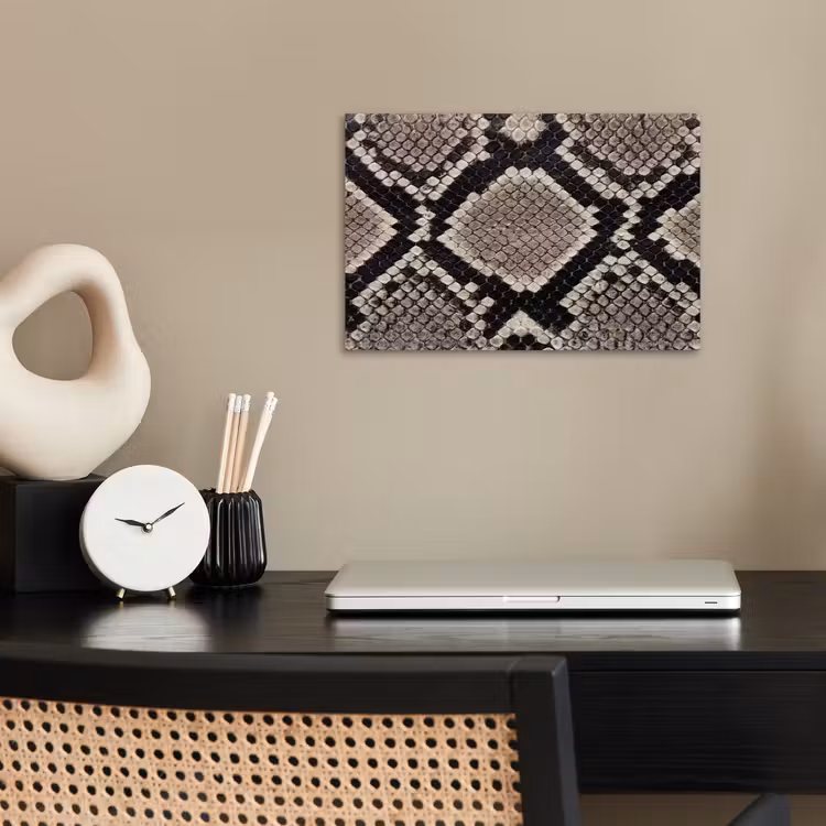 Slangenleer - Patroon - Beige poster papier klein -sfeer1