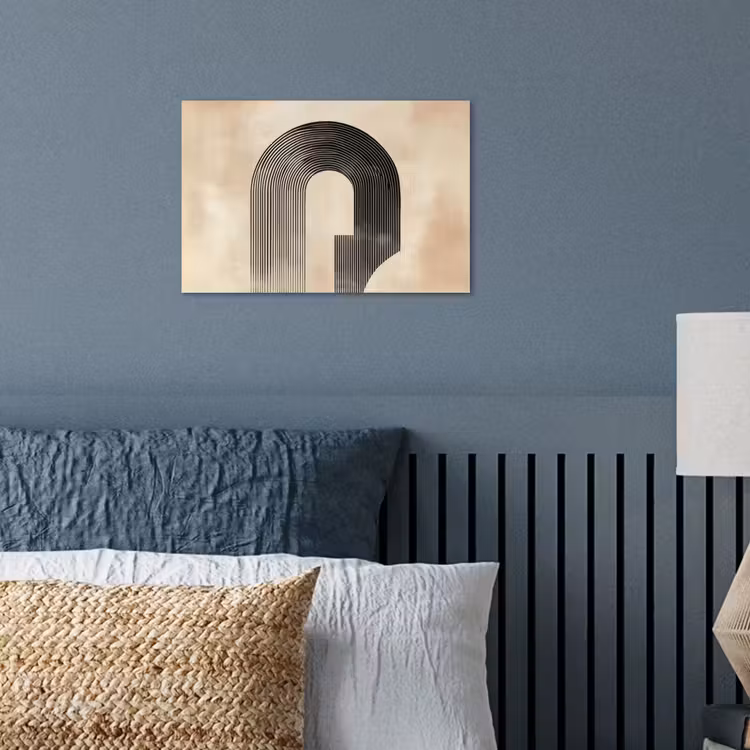 Boog - Strepen - Minimalistisch - Zwart poster papier klein -sfeer2