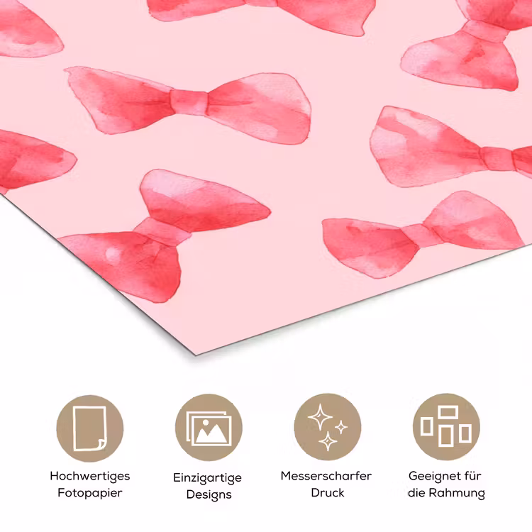 Strikken - Aquarel - Roze poster papier klein 62 -tcloseup_DE