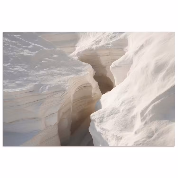 Kloof - Wit - Sneeuw poster papier klein -3d