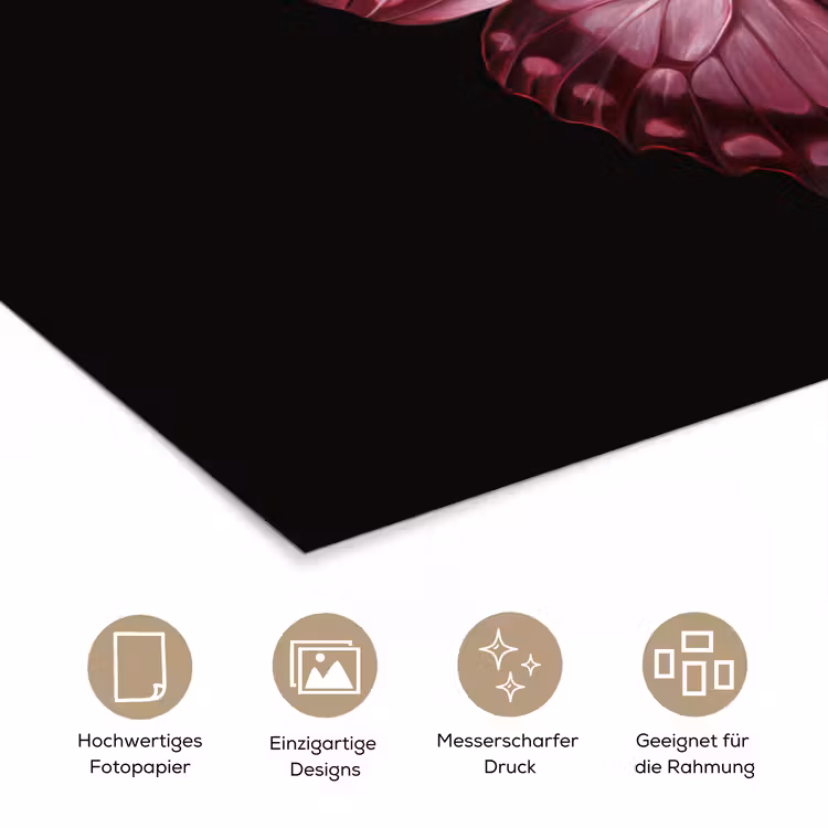Vlinder - Fuchsia - Grafisch poster papier klein -tcloseup_DE