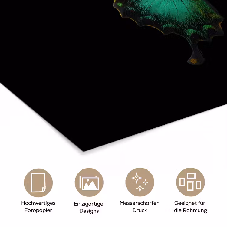 Vlinder - Groen - Opvallend poster papier klein -tcloseup_DE