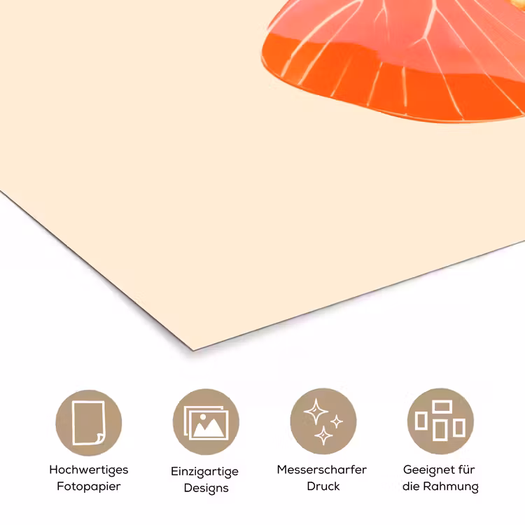 Vlinder - Minimalistisch - Roze poster papier klein -tcloseup_DE