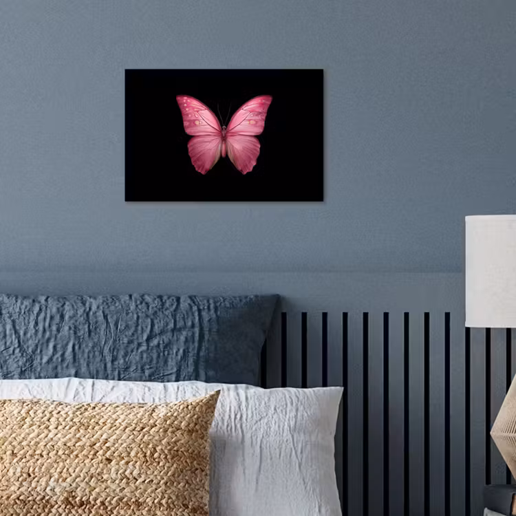 Vlinder - roze - Elegant poster papier klein -sfeer2