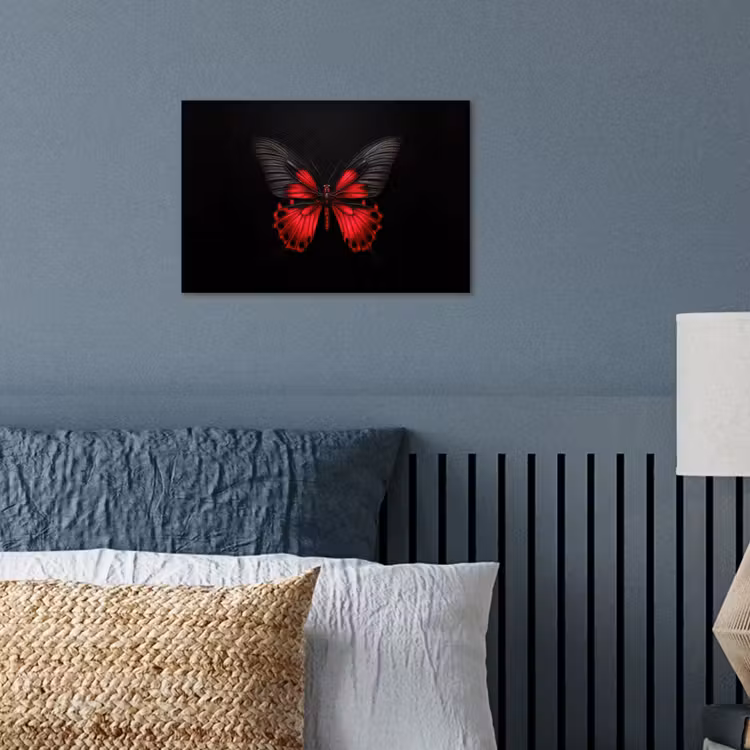 Vlinder - Rood - Contrast poster papier klein -sfeer2