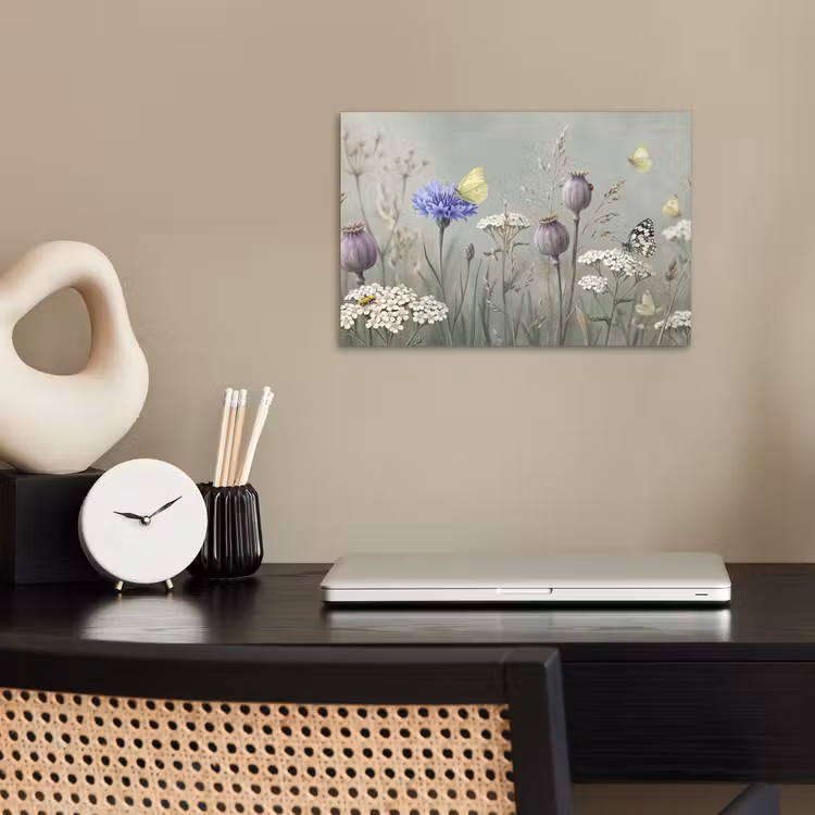Vlinders - Wildbloemen - Illustratie - Kleurrijk poster papier klein -sfeer1