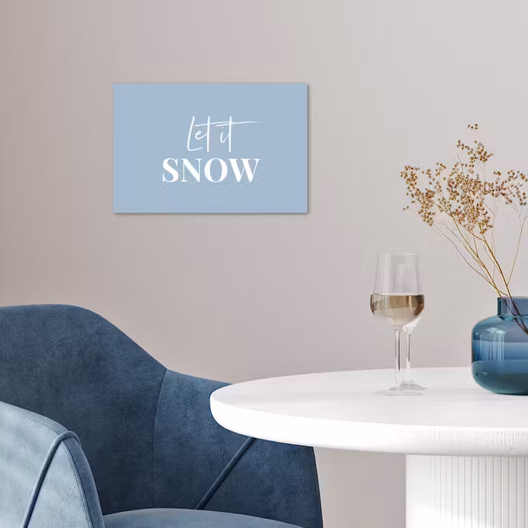 Sneeuw - Winter - Blauw - Let it snow poster papier klein -sfeer3