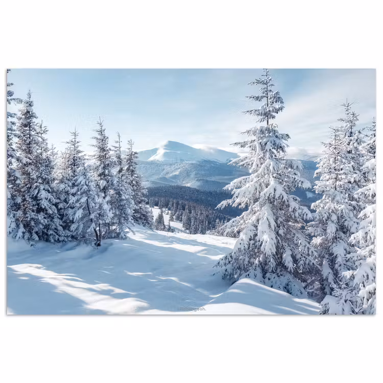 Sneeuw - Winter - Landschap - Bergen poster papier klein -3d