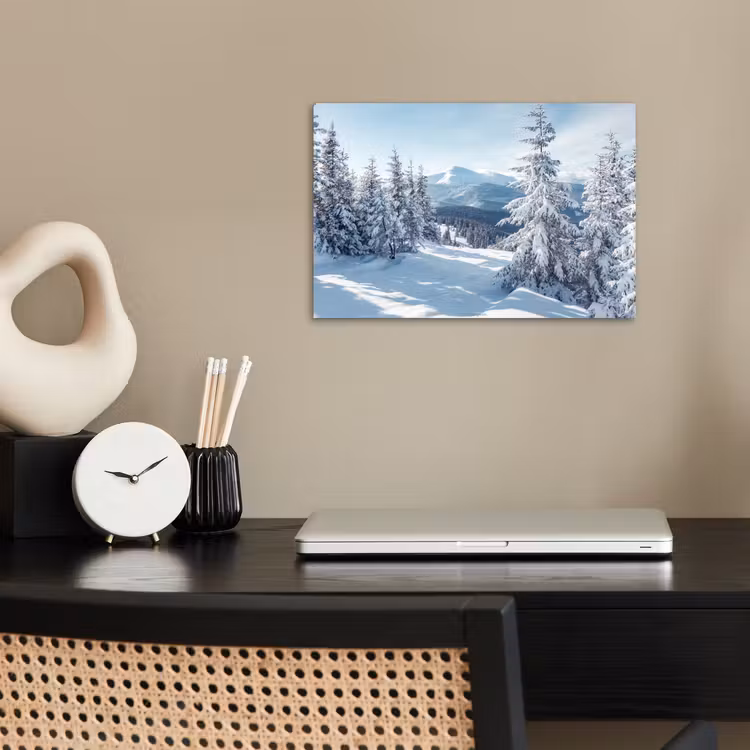 Sneeuw - Winter - Landschap - Bergen poster papier klein -sfeer1