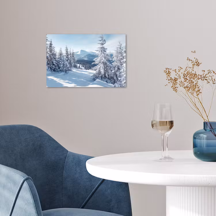 Sneeuw - Winter - Landschap - Bergen poster papier klein -sfeer3