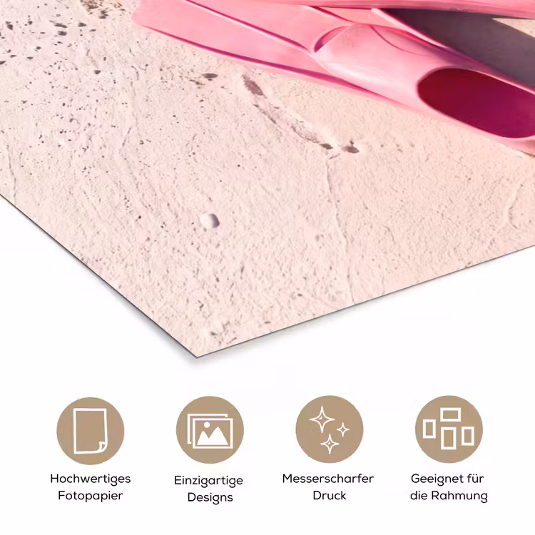 Snorkelset - Strand - Zomer - Roze poster papier klein -tcloseup_DE