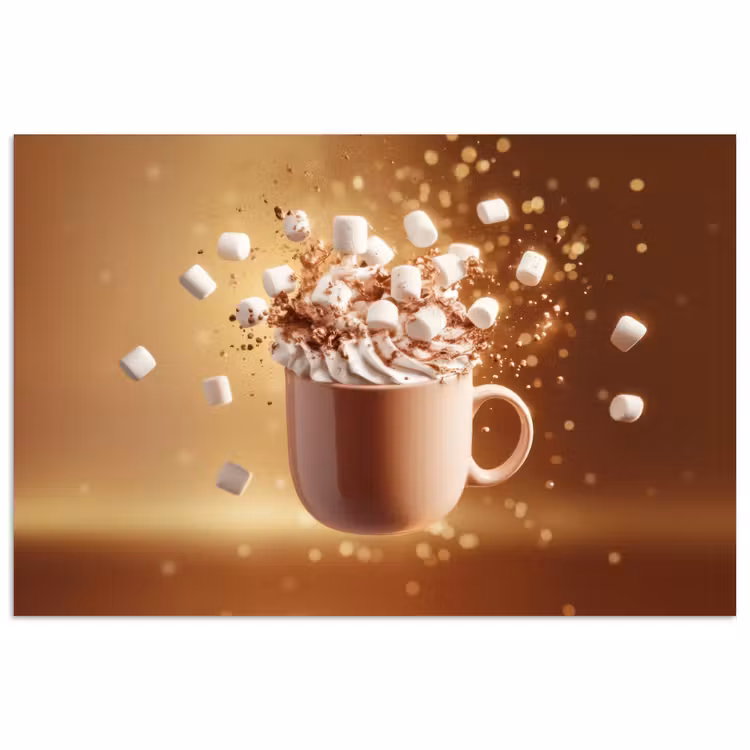 Chocomelk - Drinken - Warm - Bruin poster papier klein -3d